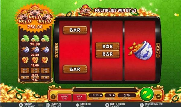 Bai Ye Xing Fu Slot sử dụng hình ảnh Thần tài làm biểu tượng may mắn