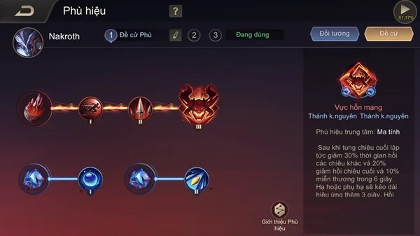 Phù hiệu và phép bổ trợ cho tướng Nakroth Liên Quân