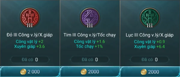 Trang bị, bảng ngọc, phù hiệu, phép bổ trợ cho Rourke