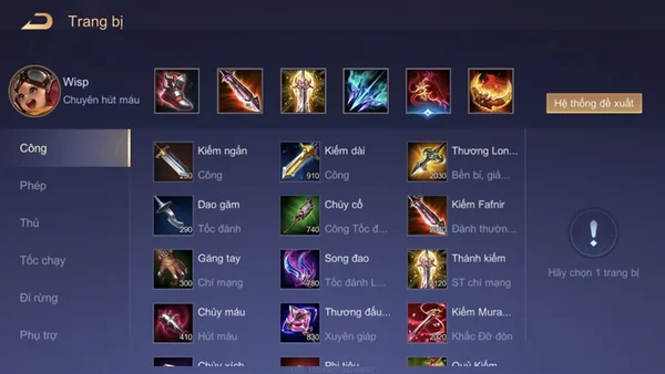 Trang bị Wisp chuẩn mùa 24