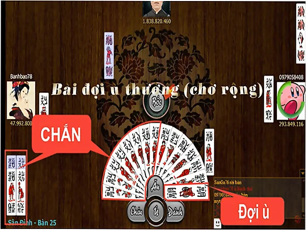 Đánh dấu lá bài chắn mẫu tử.