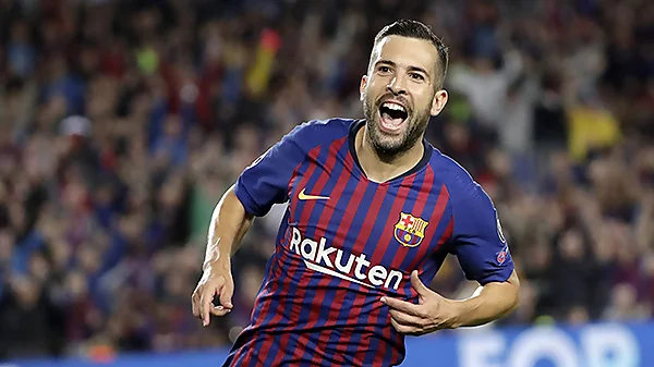 Hậu vệ Jordi Alba được trọng dụng tại đổi tuyển Barcelona.