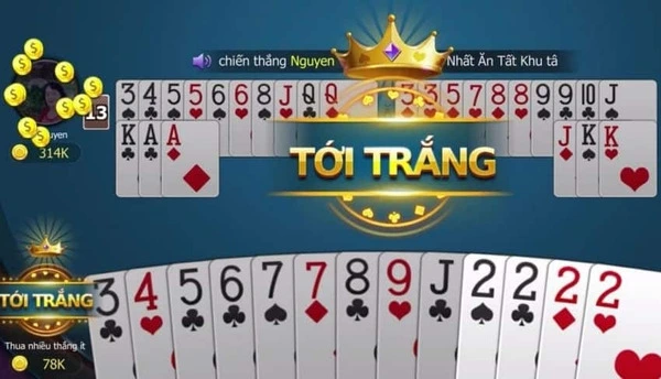 Luật tới trắng được áp dụng thường xuyên trong game bài tiến lên