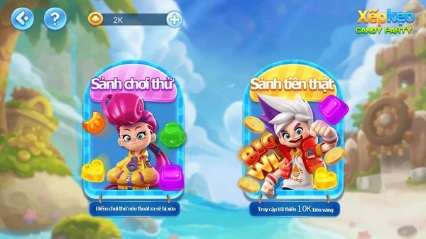 Giao diện game xếp kẹo