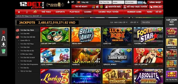 Kho game cá cược vô cùng đa dạng tại 12BET đang chờ bạn khám phá