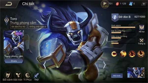 Vị tướng Toro trong tựa Game Liên Quân Mobile