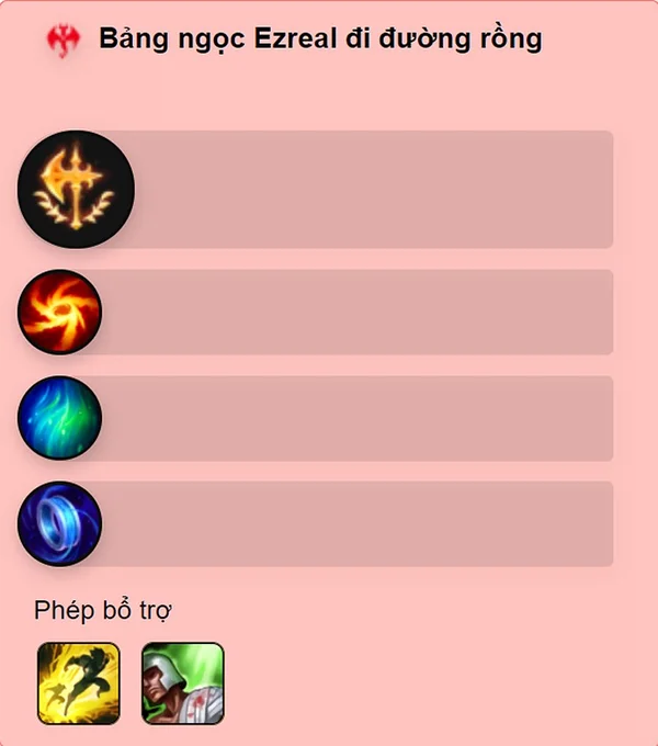 Bảng ngọc phù hợp nhất cho Ezreal