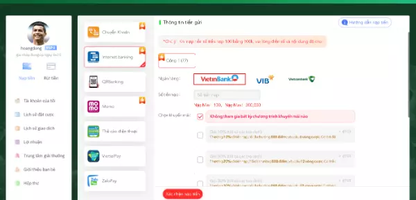 Đa dạng các hình thức thanh toán tại nhà cái Bongvip