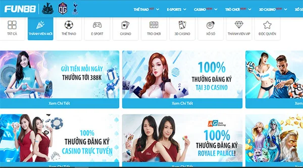 Có rất nhiều chương trình hấp dẫn tại FUN88