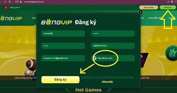 Đăng ký bongvip để bắt đầu cá cược trên ứng dụng