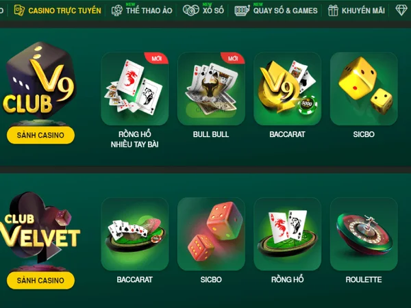 Các sản phẩm, dịch vụ cá cược hấp dẫn tại V9BET