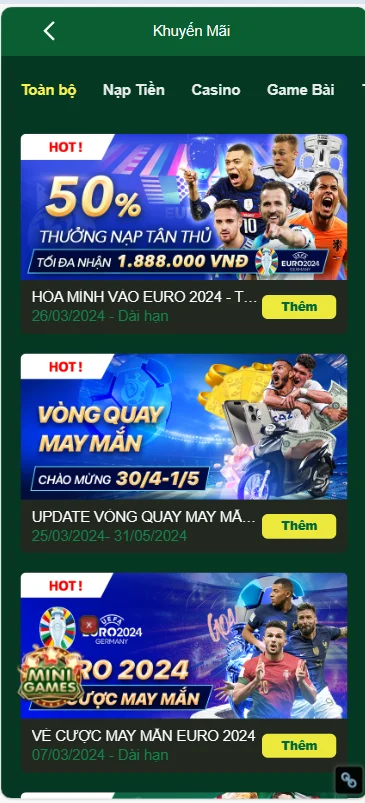 Đa dạng chương trình khuyến mãi BONGVIP.INFO tri ân cược thủ