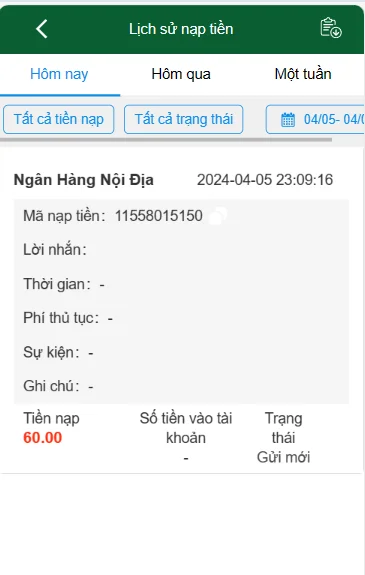 Kiểm tra lịch sử nạp, rút tiền BONGVIP dễ dàng